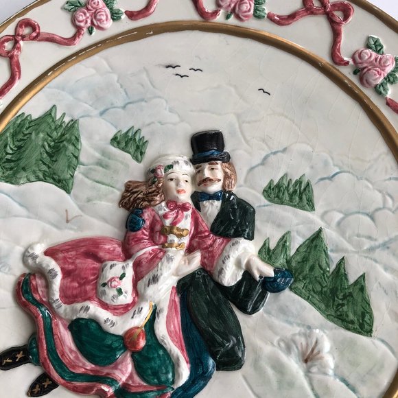 Winterthur 1997 Enesco Ice Skating Couple Plate - Picture 2 of 3